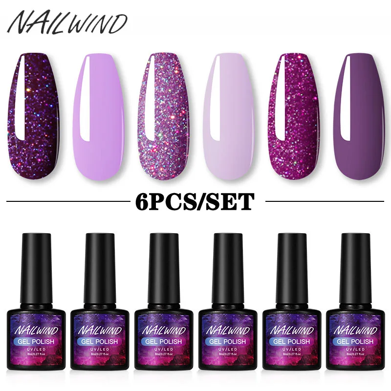 Гель NAILWIND Набор лаков 4/6 шт. Гибридный Лаки био Гели Soak Off УФ гель светодиодный!