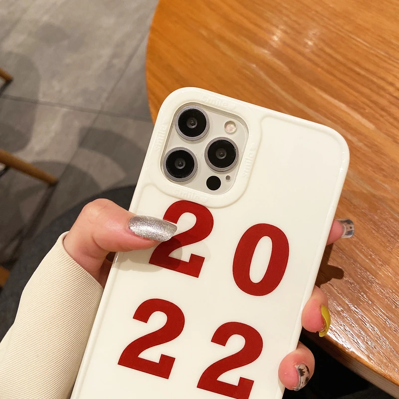 new 2022 year simple letters korea phone case for iphone 12 11 pro max x xs max xr 7 8 puls cases shockproof soft silicone cover free global shipping