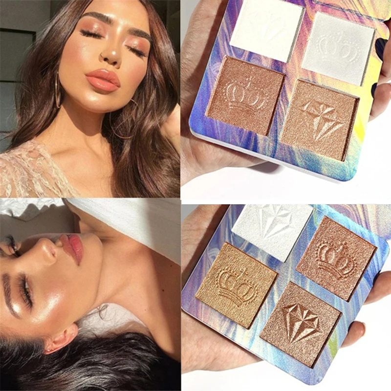 Тени для век хайлайтер палитра мерцающий бронзер Сияющий контур лица Пудра