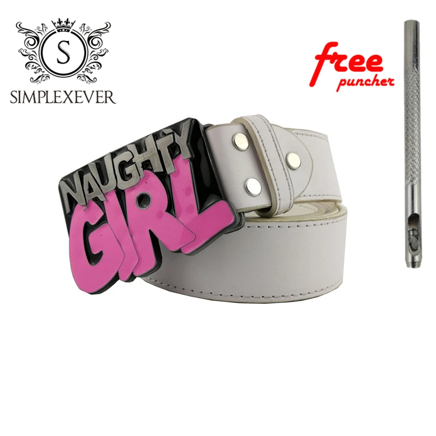 

Naughty Girl Colorful Mens Belt Buckle PU Belt Metal Belt Buckle for Women Jeans Accessories Fashion Buckles Dropshipping 2020