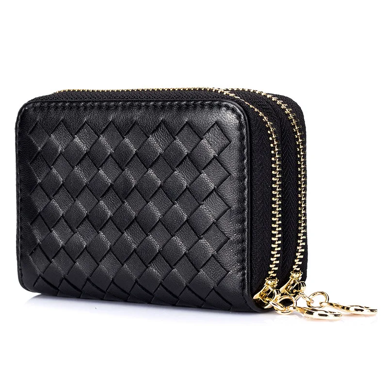 Мелово двойная молния модные женские овчины Вязание шаблон Визитницы для ключей