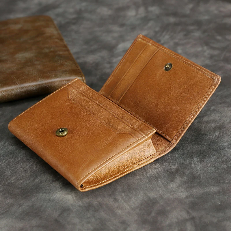 

Ffid MIni wallet Genuine Leather Men women business card holder retro cowhide card holder Coin Purse Wallet Card Holder male