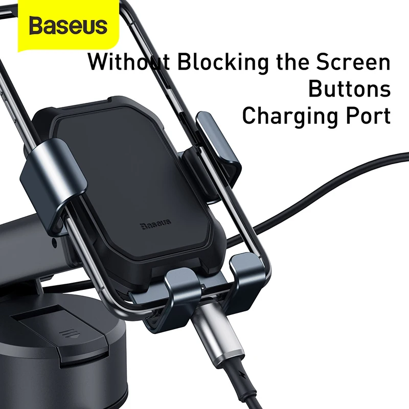 baseus sucker car phone holder stand for iphone xiaomi strong suction cup car mount holder 360 adjustable gravity car holder free global shipping