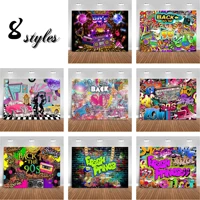 80s 90s hip hop backdrop for photography graffiti wall background for photo booth studio back to school music party photocall