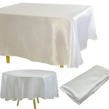 White Satin Tablecloth Overlays Christmas Wedding Restaurant/Hotel Table cover Non-Splicing Table Cloth Party Table Decoration