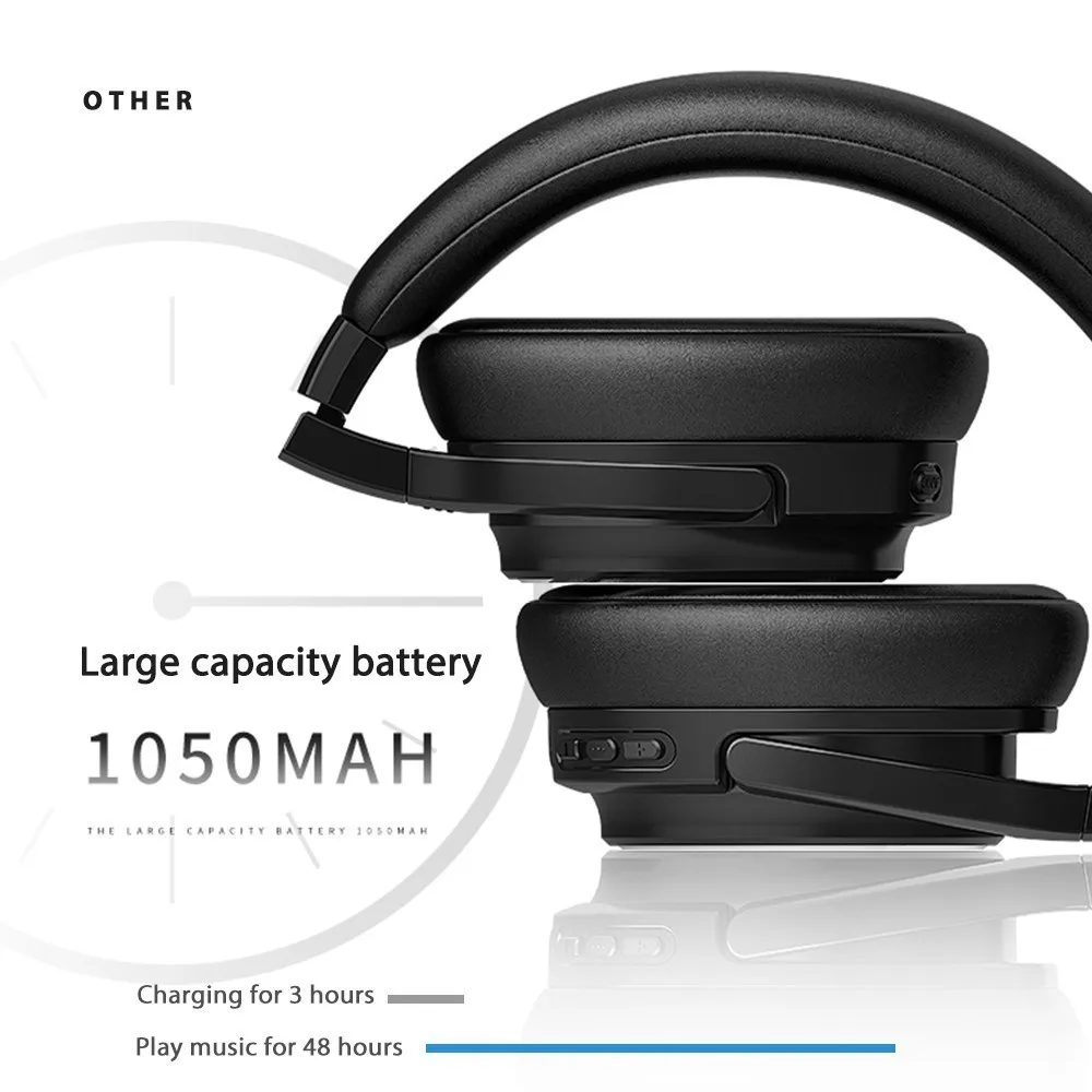 Наушники с активным шумоподавлением, Bluetooth 4,1, беспроводные наушники с Apt-X, низкая задержка, складная гарнитура ANC для ПК, телевизора, телефона