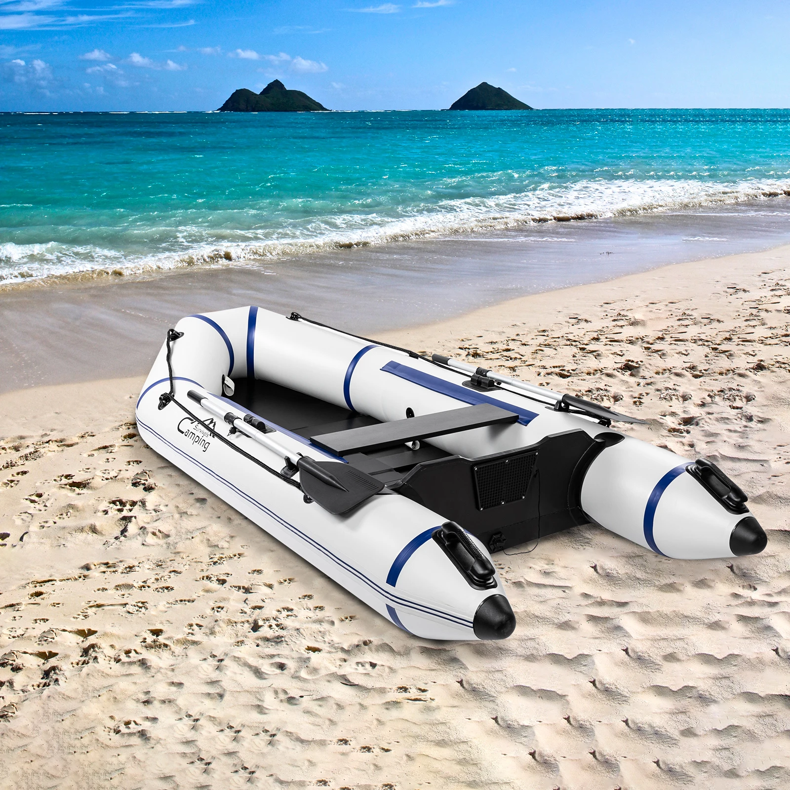 

Camping Survivals 7.5ft PVC 180kg Water Adult Assault Boat Off-White