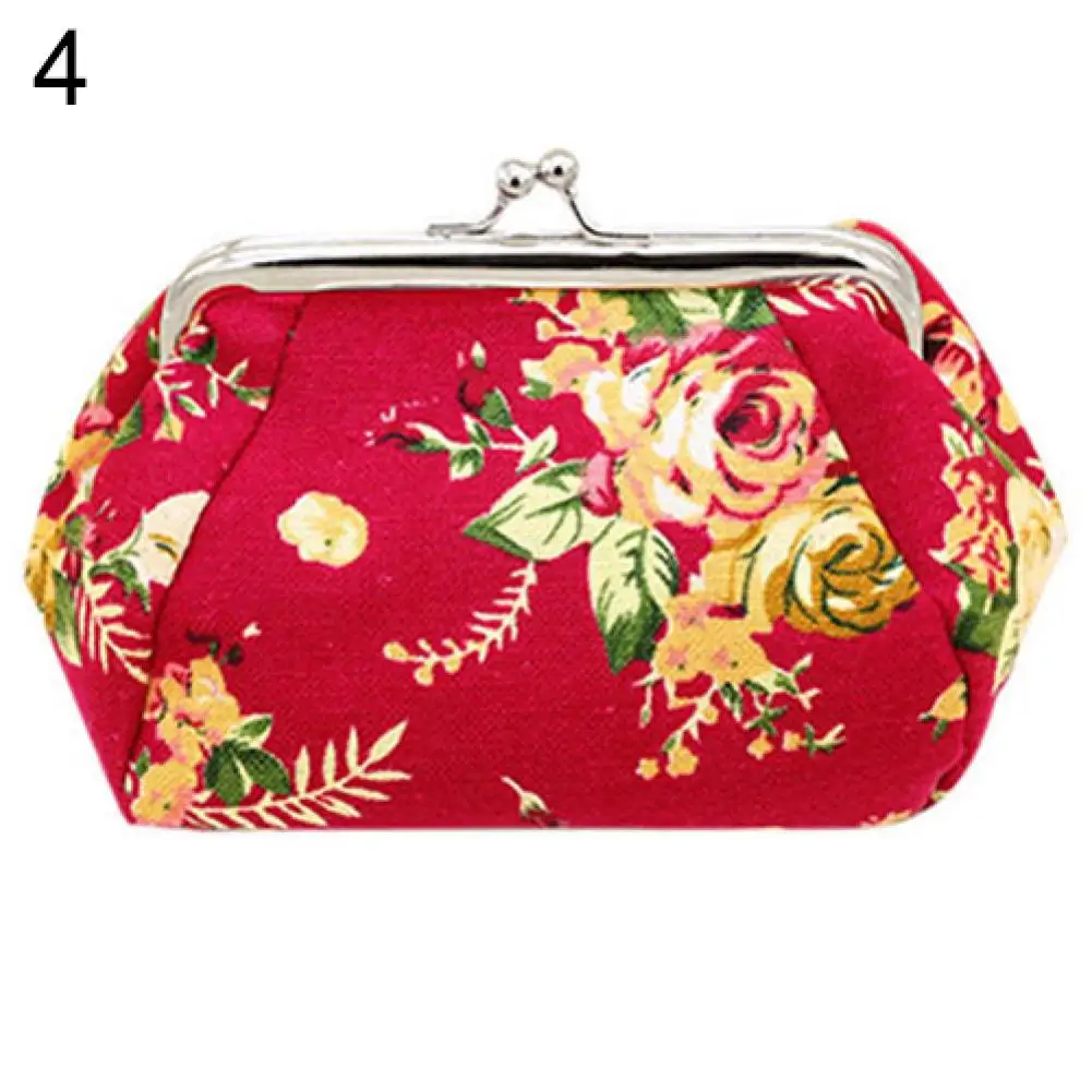 Женский холщовый кошелек с цветочным принтом держатель для карт клатч сумочка