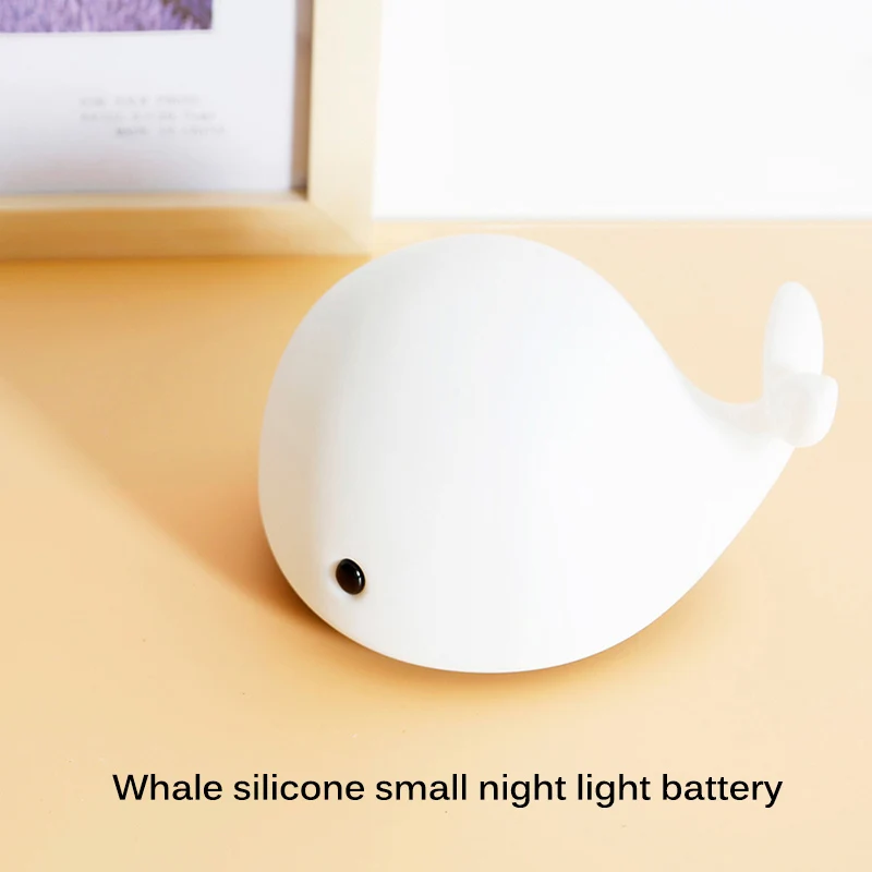 Светодиодный ночник с милым Китом мягкий силиконовый декоративный светильник