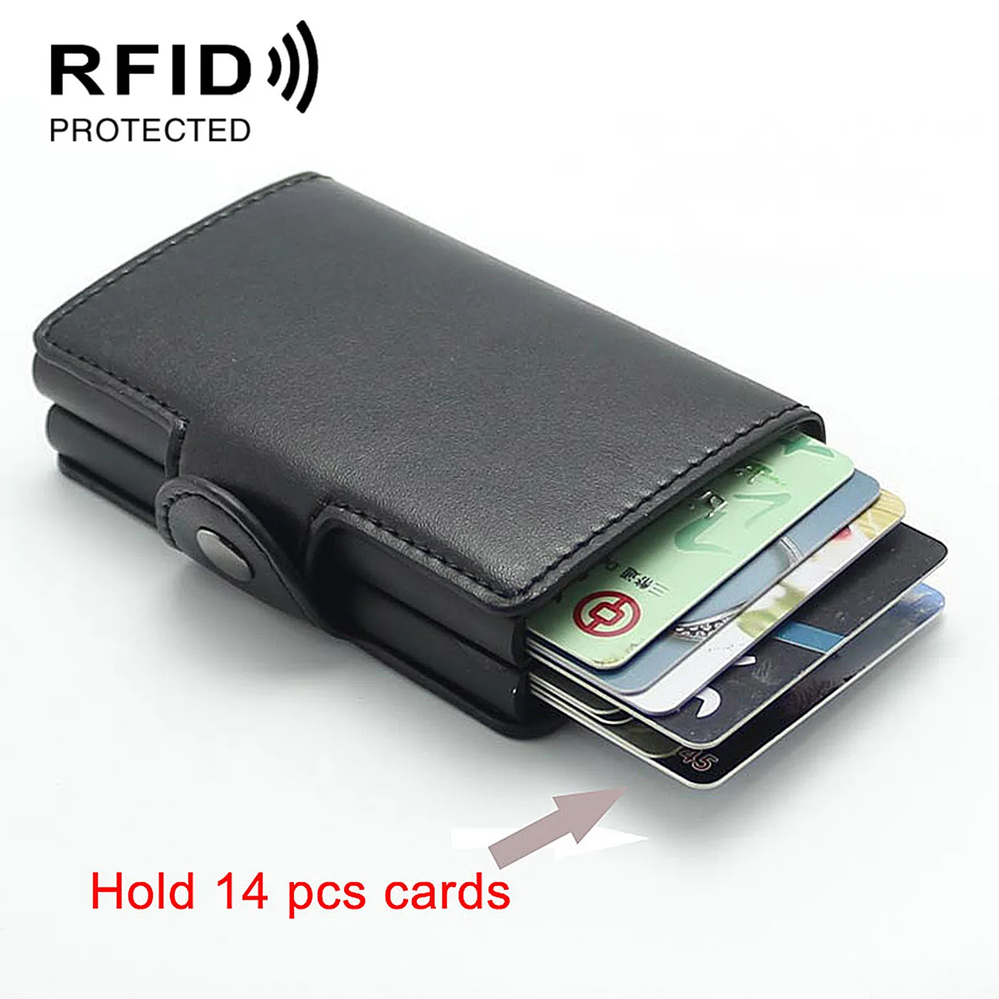 Анти Rfid ID держатель для Карт Двойная алюминиевая коробка мужские кошельки