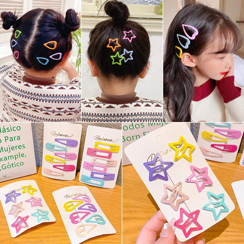 

Geometric Acrylic Metal BB Hair Pins Clips for Girls Headwear Fashion Children Hairpins Barrettes Baby Kids Hair Accessories