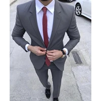 grey wedding dress tuxedos mens suits slim fit beach notch lapel formal prom party two pieces suit jacketpants costume homme