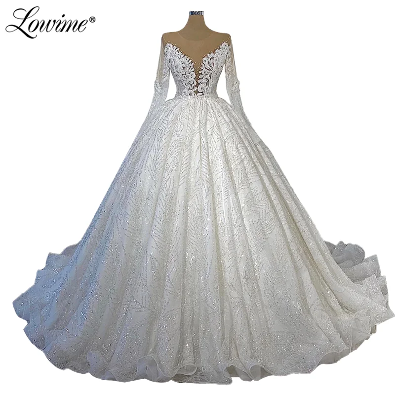 Glitter Beading A Line Wedding Dresses Muslim Bridal Gowns 2021 Plus Size Princess Bridal Gowns For Marriage Custom Made