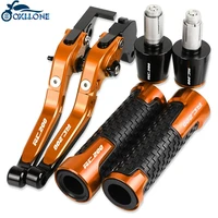 rc 200 motorcycle aluminum adjustable extendable brake clutch levers handlebar hand grips ends for rc200 2014 2015 2016 2017