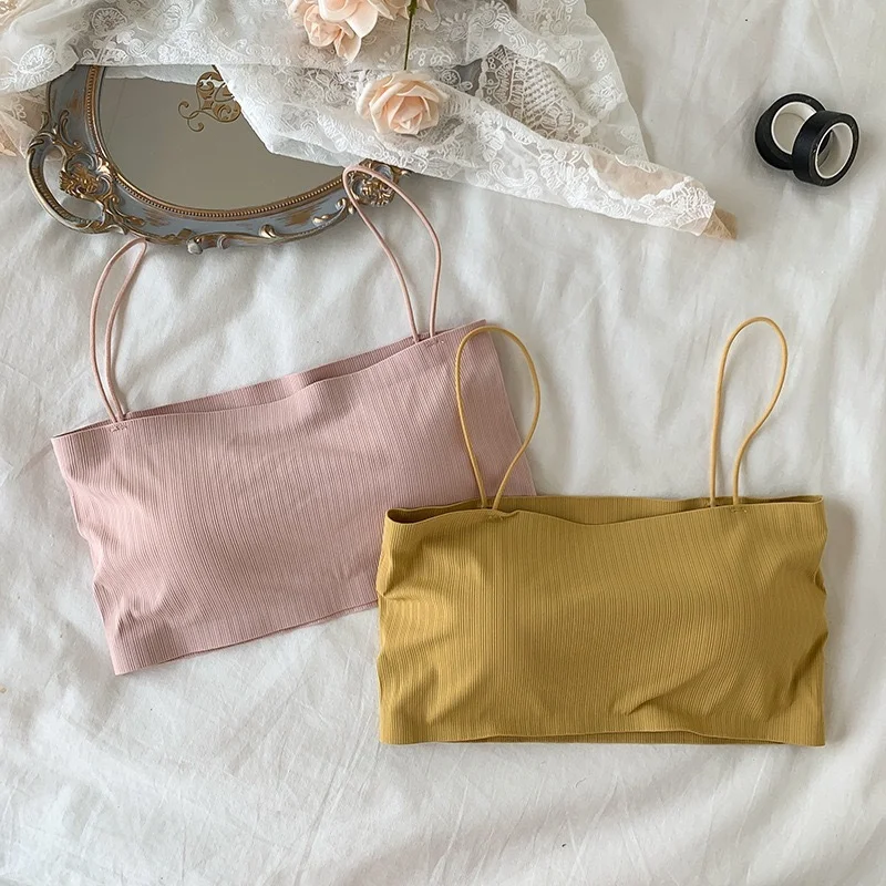 

1PCs Women's Top Female Crop Top Strapless Padded Bralette Streetwear Seamless Underwear Sexy Lingerie Tube Top Bra Bandeau Top