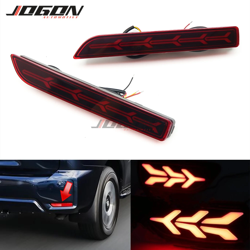 

Светодиодный динамический сигнал заднего бампера, мигающий отражатель торможения, задний тормозной светильник онарь для Nissan патруль Y62 2020