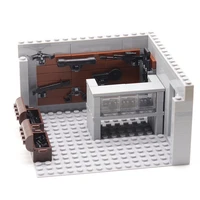 ww2 moc city military warfare weapons firearms shop scene building blocks rifle rpg mini toys pubg birthday gift for boys