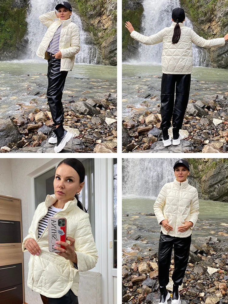 Куртка женская зимняя на 90% пуху белой утки со стоячим воротником | Женская одежда