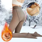 Зимние флисовые Колготки, женские бархатные толстые колготки, искусственные прозрачные колготки, высокоэластичные облегающие эластичные изолированные колготки