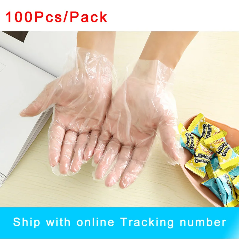 

100PCS/Pack Food Plastic Disposable Gloves for Beauty Restaurant Kitchen BBQ Eco-friendly Food Gloves Fruit Vegetable Gloves
