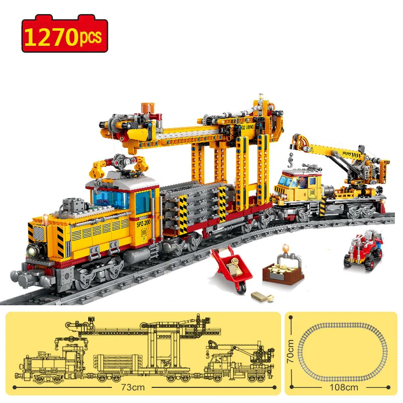 

Military Series Train series railway track laying machine DIY Model Building Blocks Bricks Toys Gifts