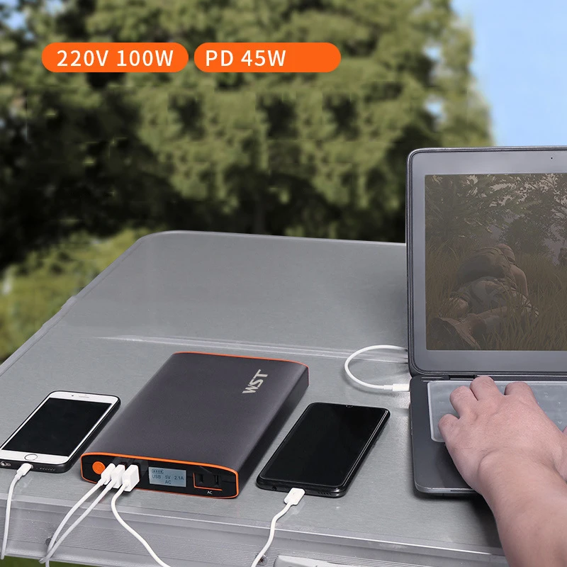 

27200mAh Power Bank PD45W Fast Charging Powerbank for iPhone 12 iPad Laptop Powerbank 220V 100W Outdoor Power Supply LCD Display
