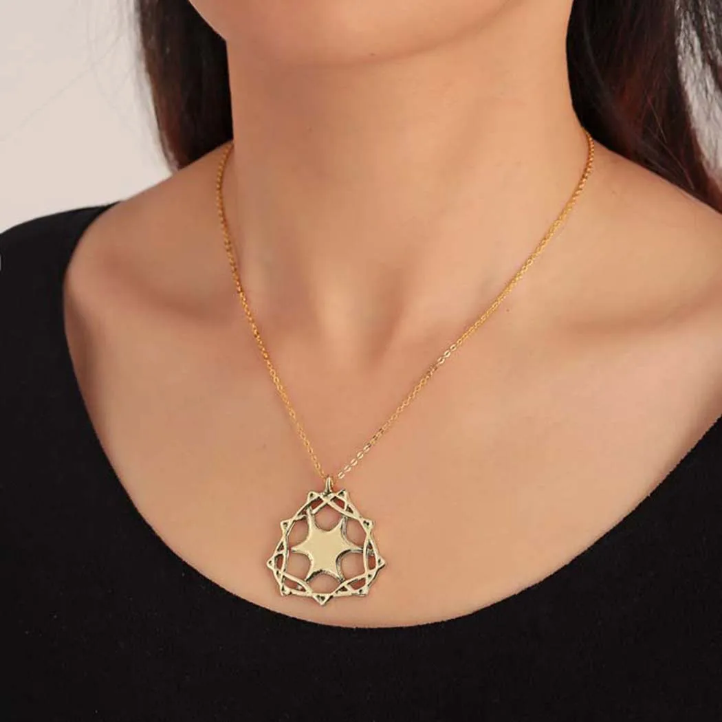 Kinitial Винтаж Шарм-звезда кулон ожерелье для женщин в этническом стиле ретро