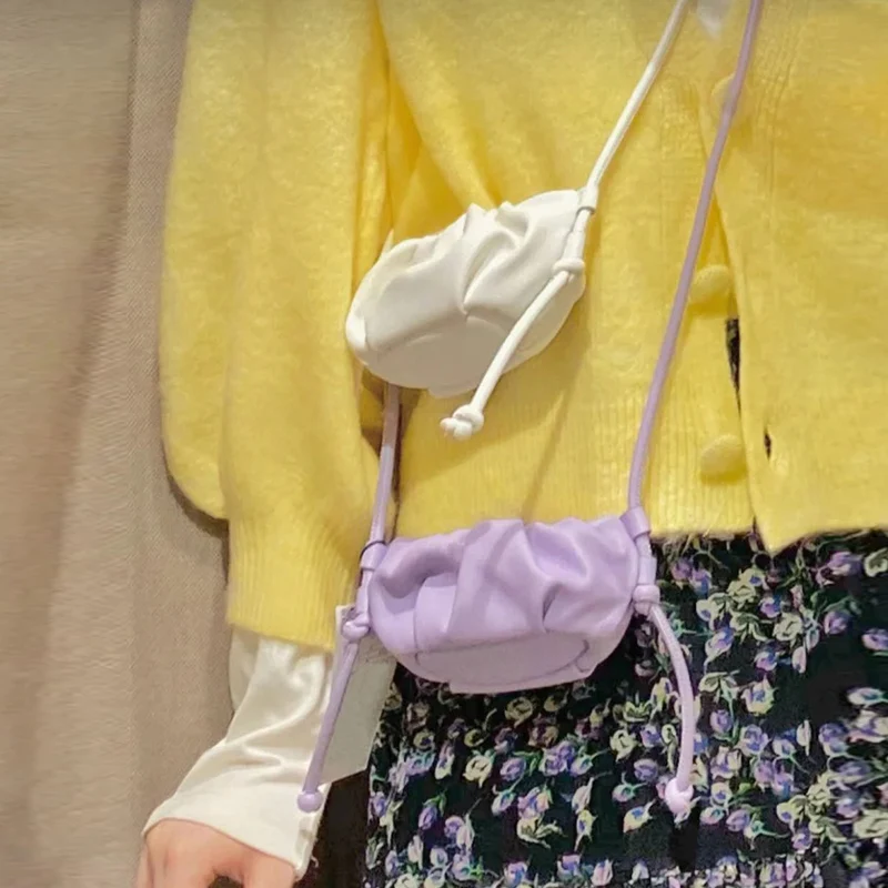 Мини сумка для помады из ПУ складная в виде облаков кошелек монет ключей Милая