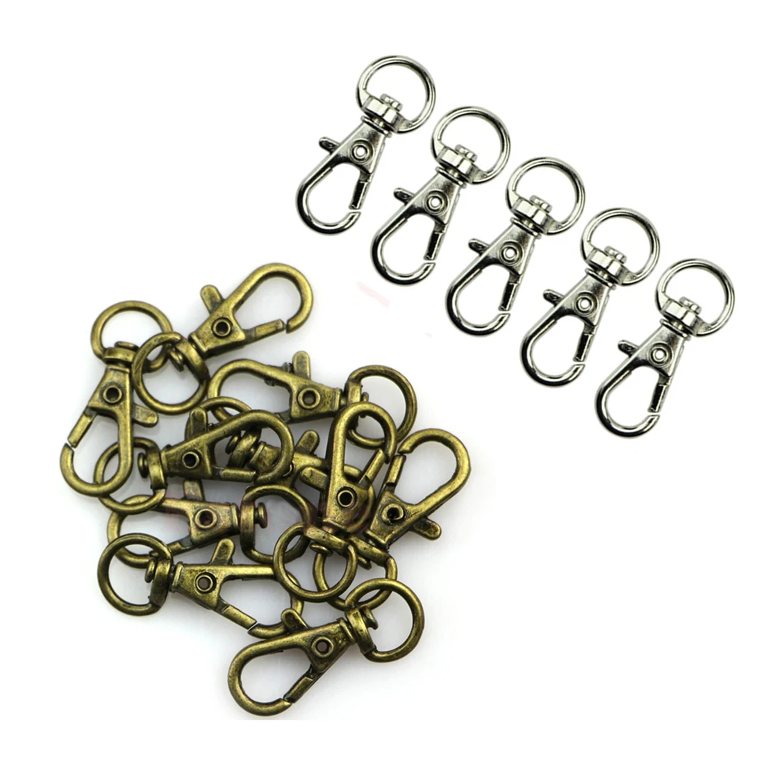 

10Pcs Metal Clasp Swivel Trigger Clips Snap Hooks Key Ring Bags DIY Craft