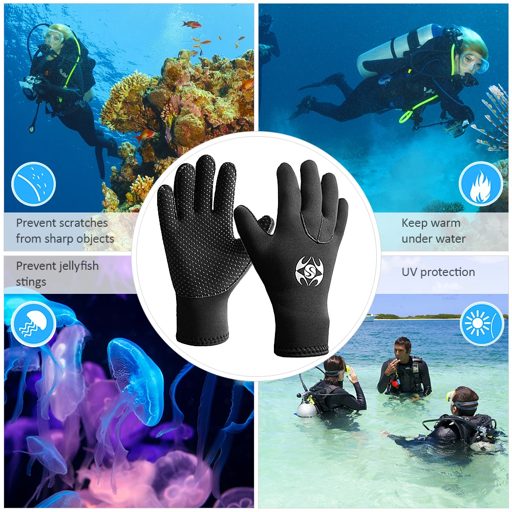

3mm Neoprene Gloves Spearfishing Diving Snorkeling Gloves Warm Boating Canoeing Kayaking Gloves For Swimming Winter Spearfishing