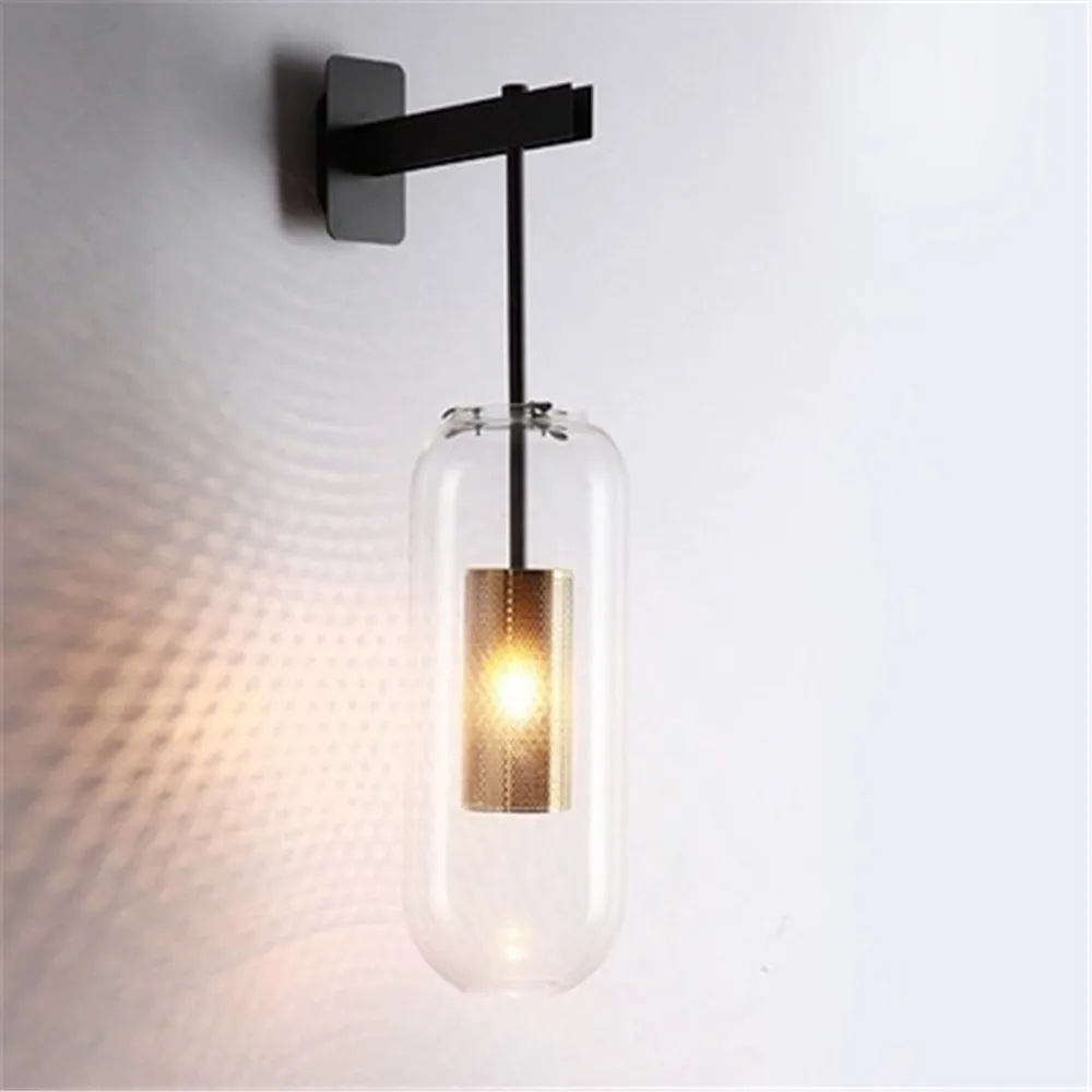 

European Style Indoor LED Glass Wall Lamp Home Decoration Lighting Hotel Guest Room Living Room Bedroom Bedside Lamp