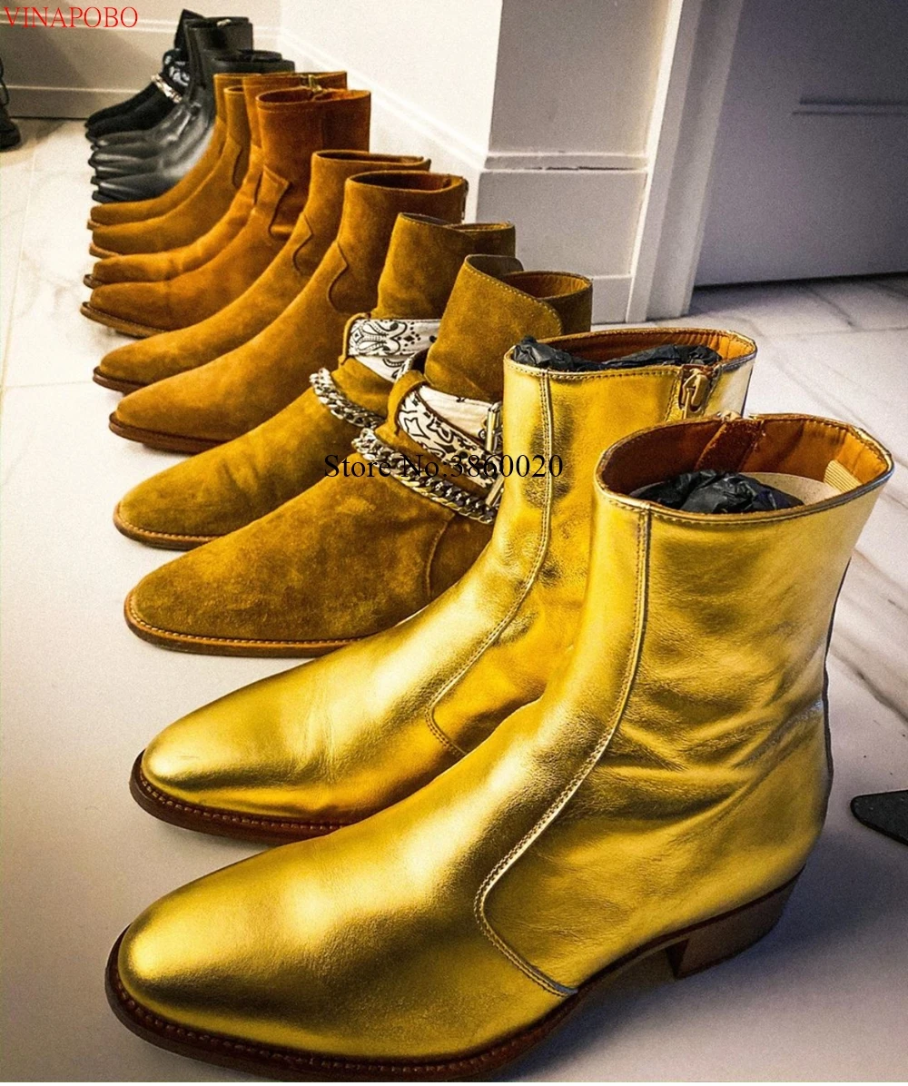 Новое поступление роскошные Брендовые мужские удобные ботинки ковбойские