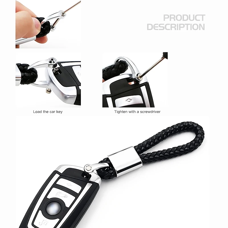 Модный металлический и кожаный брелок для автомобиля|Кольца ключей| |