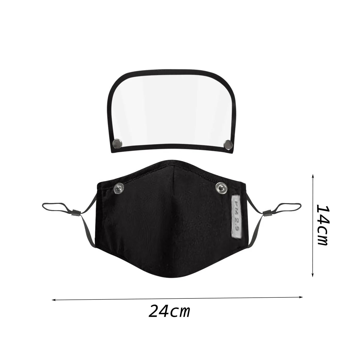 

5pcs Unisex Mask With Breath Valves Washable Reusable Face Mask With 10 Piece Filter And Detachable Eye Shield Mascarilla