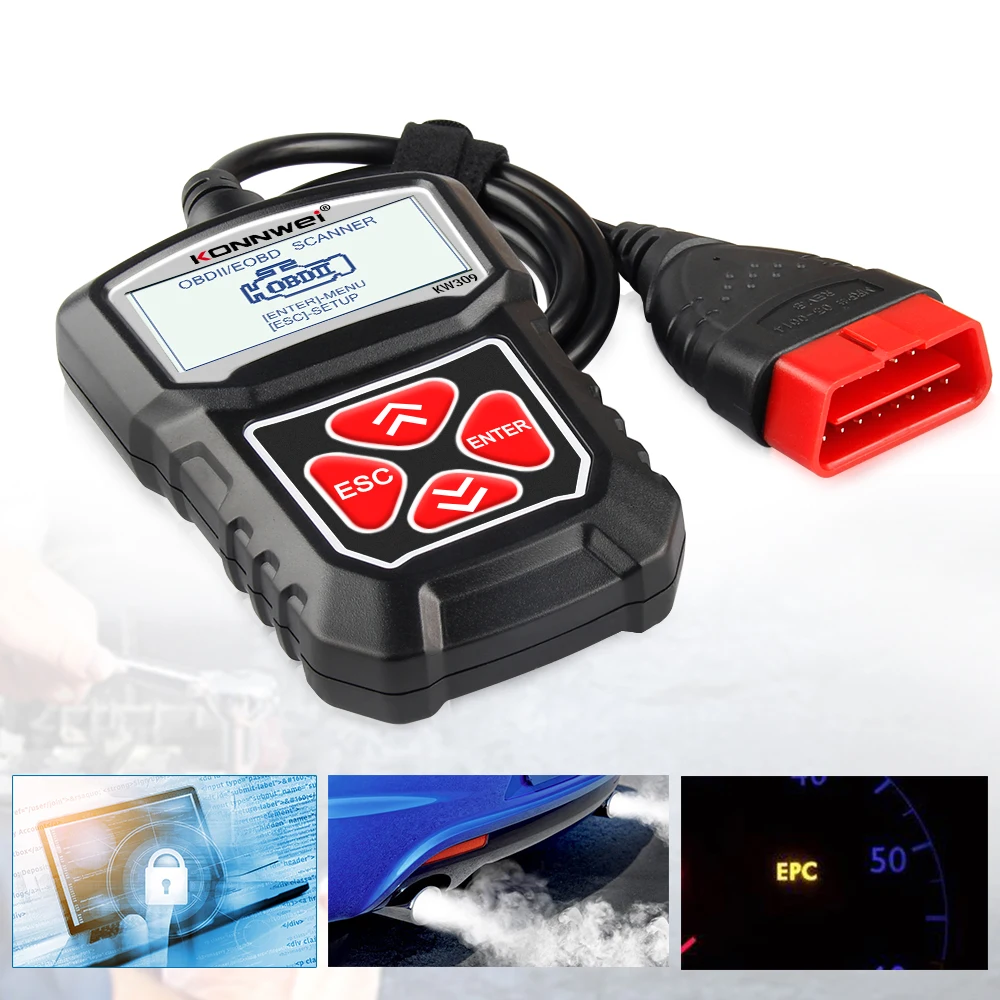 Автомобильный сканер KONNWEI KW309, инструменты для анализа двигателя автомобиля, полный считыватель кодов OBD 2 EOBD, диагностический инструмент.