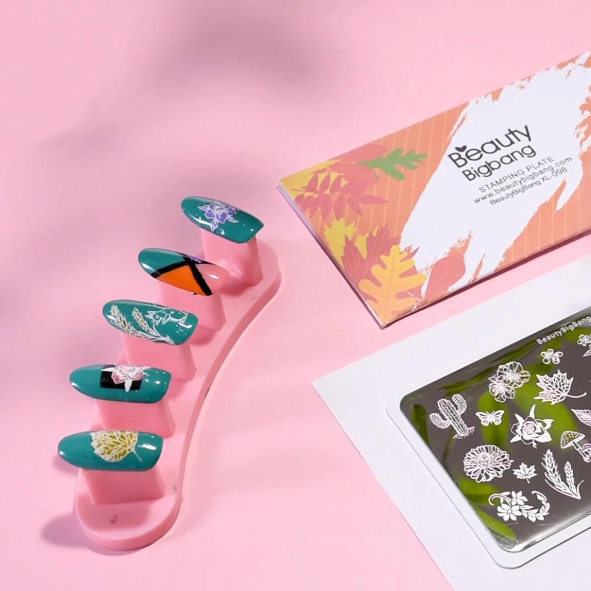 Beautybigbang пластины для штамповки ногтей натуральный цветок белка кактус изображение из нержавеющей стали дизайн ногтей шаблон форма трафарет XL-98