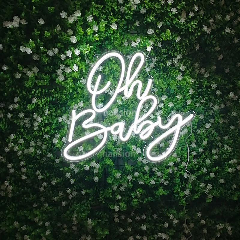 Неоновая светодиодная вывеска Oh Baby на заказ визуальное искусство настенный