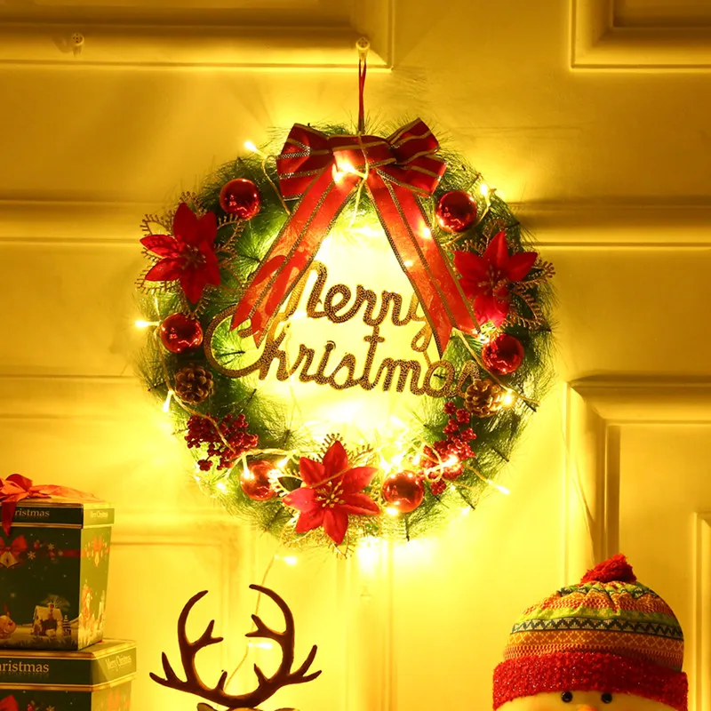 

Рождественский венок для крытой двери, Рождественское украшение 2020, креативный висячий венок, украшение для покупок, Рождественский окно