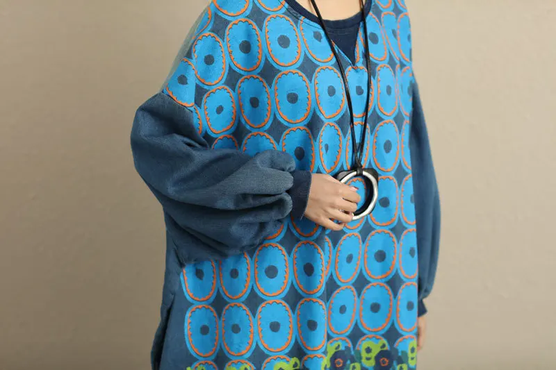 

Women fashion Boho Print oversized ethnic Sweatshirt Plush Ladies Hooded Pullover Female Sweatshirts q256