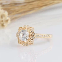 randh 14k retro style 1 0carat round cut heart arrow moissanite rings for women vintage delicate women rings wedding engagement