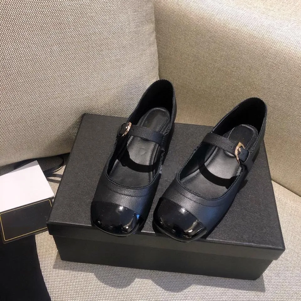 

Women Ballet Flats Buckle Strap Mixed Colors Ladies Casual Shoes Real Leather Flats Luxury Designer Brand Woman Shoe