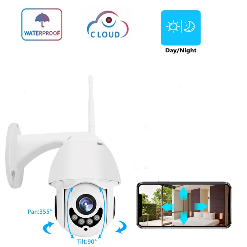 Купольная камера видеонаблюдения 1080P PTZ Wi-Fi 2 МП | Безопасность и защита
