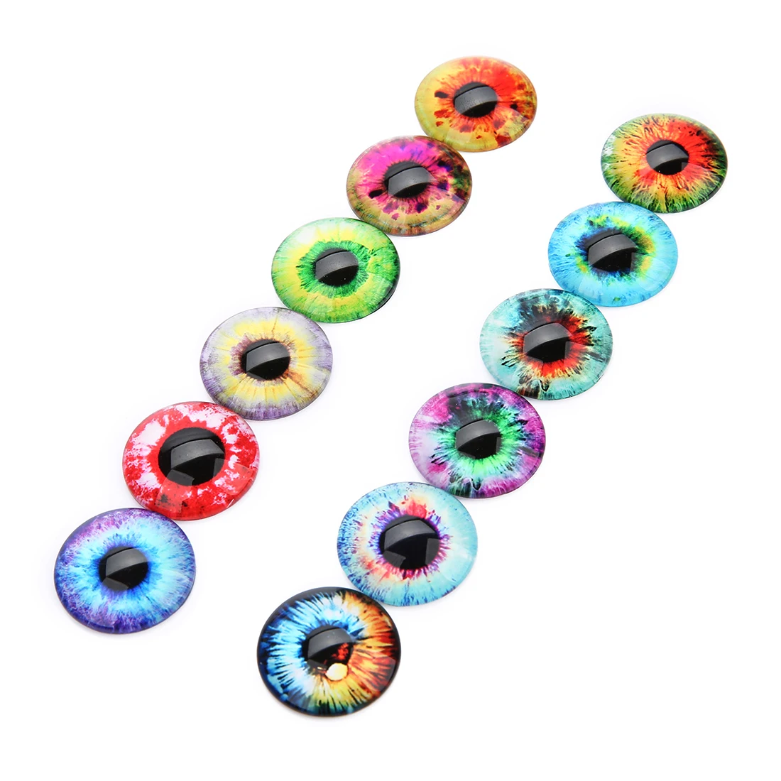 

20pcs/lot 10 12 14 18 20 25mm Ethnic Eye Glass Cabochon Flower Beads Pendant Charms Fit Flat Back Base Tray Setting DIY Jewelry