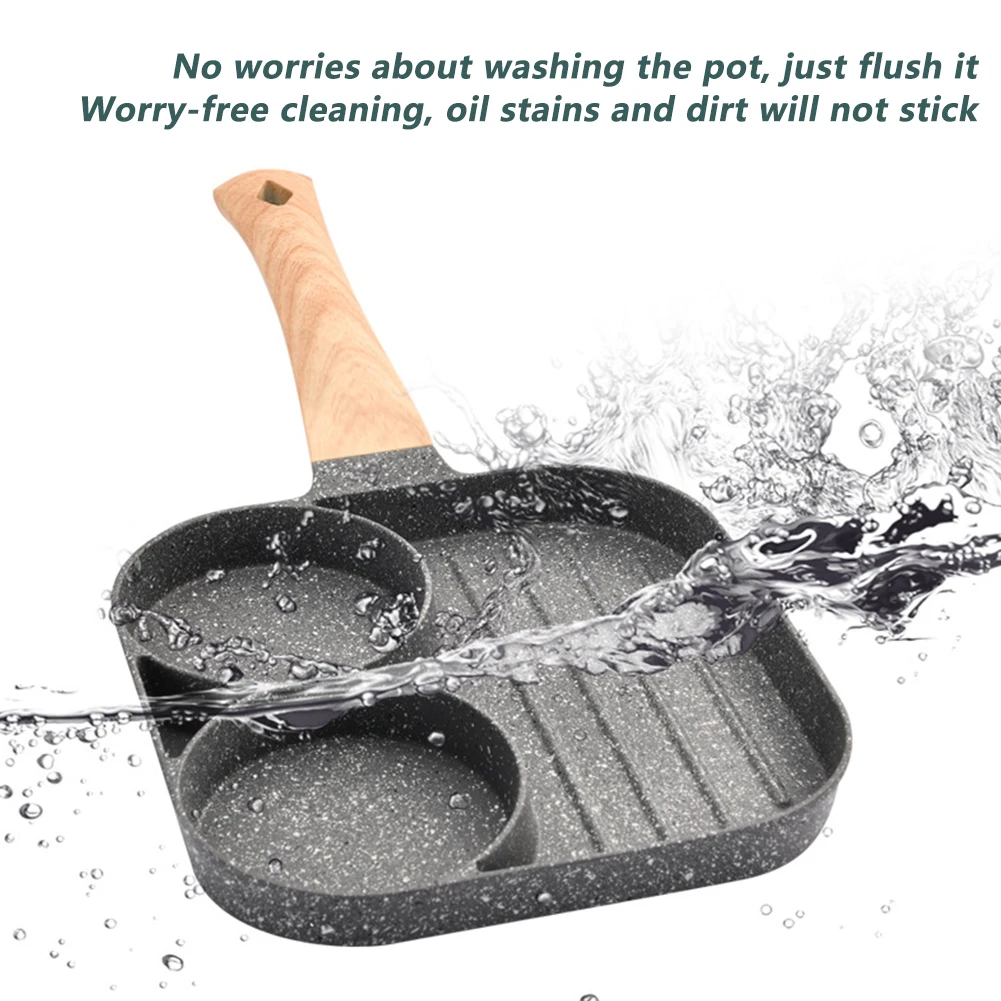 

Non Stick Egg Pancake Steak Frying Pan Omelet Saucepan Frying Pan With Four Hole Breakfast Maker Steak Egg Pancake Pan Cookware