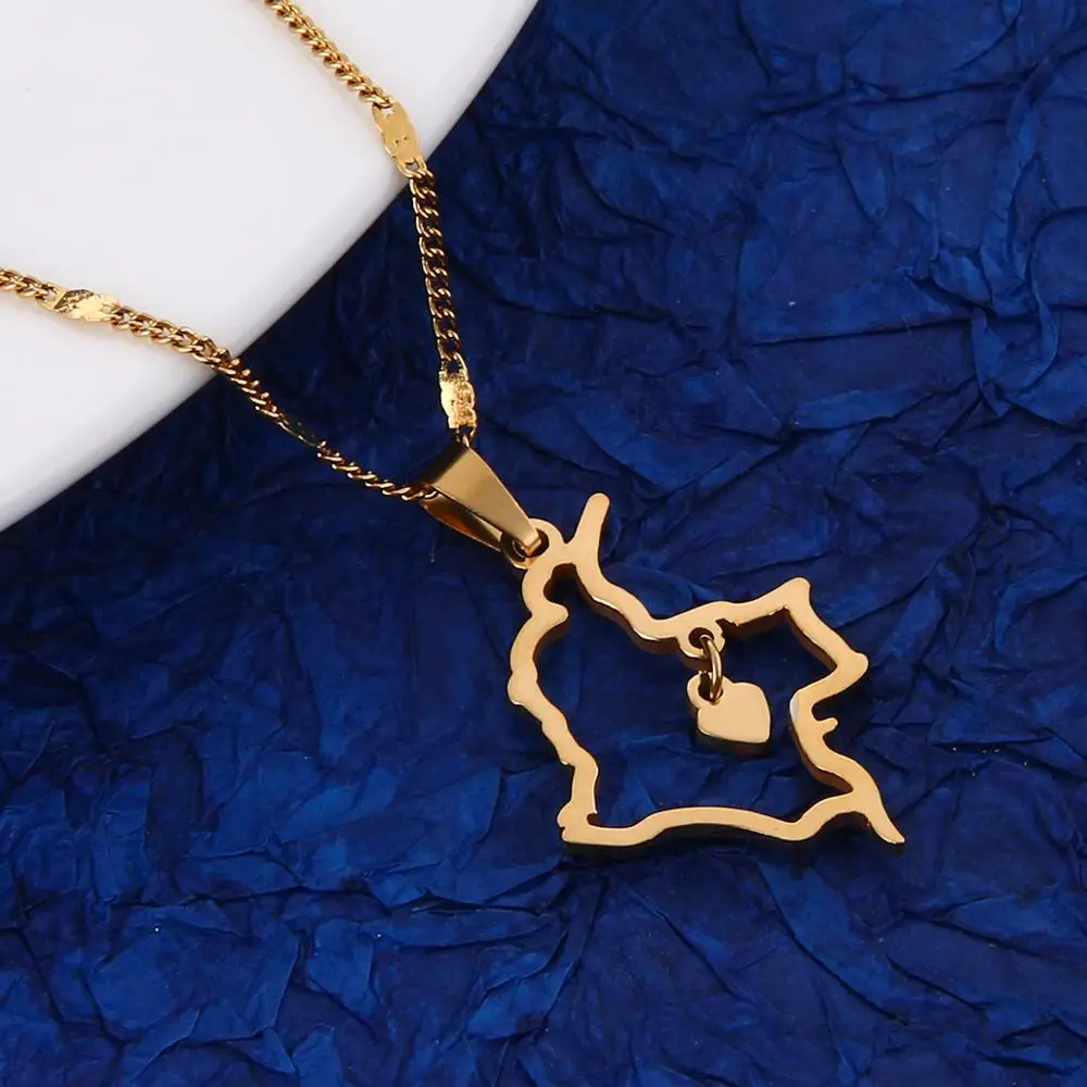 Колье с подвеской в виде карты Колумбии из нержавеющей стали|Подвески| |