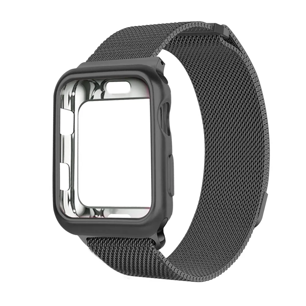 Миланский ремешок+ чехол для 38 мм 42 мм apple iwatch series 3 2 1 ремешок 40 мм 44 мм для apple watch 4 pulseira аксессуары для браслетов