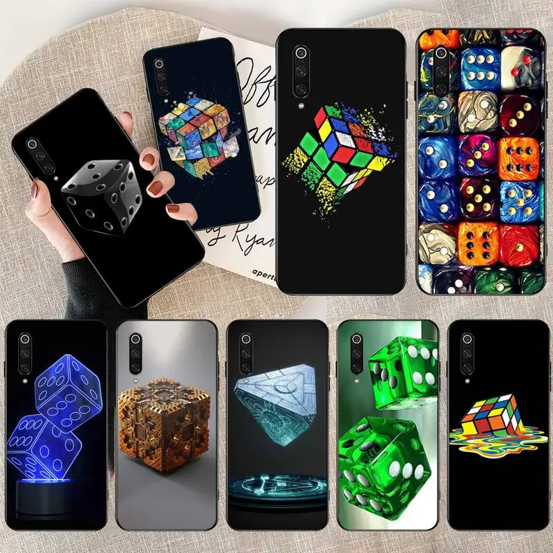 

Dice cube Cover Black Soft Shell Phone Case for Xiaomi Mi10 10Pro 10 lite Mi9 9SE 8SE Pocophone F1 Mi8 Lite