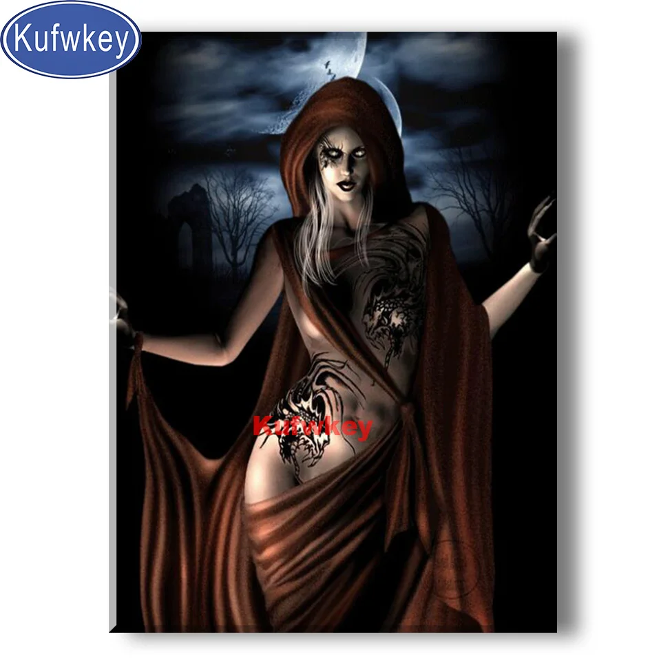 5d сделай сам алмазная живопись Готическая тату властная женщина Ремесленная