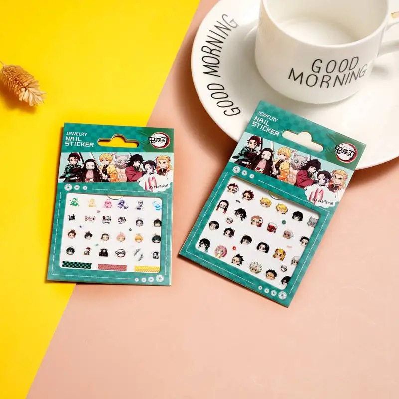 

5 p/set demon slayer kimetsu non yaiba fingernail stickers anime manicure joint tattoos kamado tanjirou nezuko agatsuma zenitsu