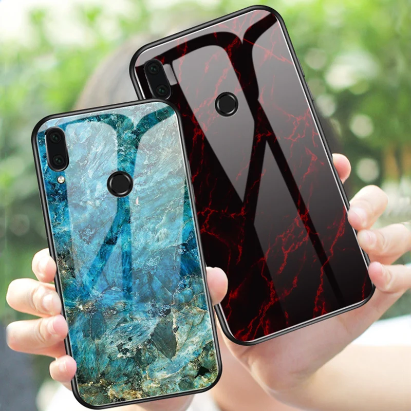 Мраморный стеклянный чехол для телефона Samsung Galaxy S7 Edge S8 S9 S10 Plus A10 A20 A30 A50 A70 A6 A8 A7 A9 2018